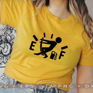 SVG engraçado de um tanque de gasolina vazio, adesivo sarcástico para carro (download digital)