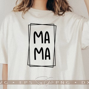 Mama Geometrisch Quadrat Svg, Mommy Life Svg, Momlife Shirt Svg, Mädchen Mama Kaffee Tasse Sublimate Design Svg, Muttertag Cricut Cut Dateien Png