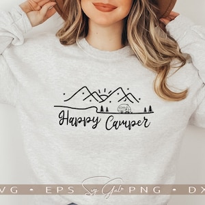 Happy Camper Svg, Outdoor Camping Adventure Svg, Travel Vacation Cricut Cut Files, Summer Camper Svg Png, Camp Life Svg Silhouette, Hike Svg