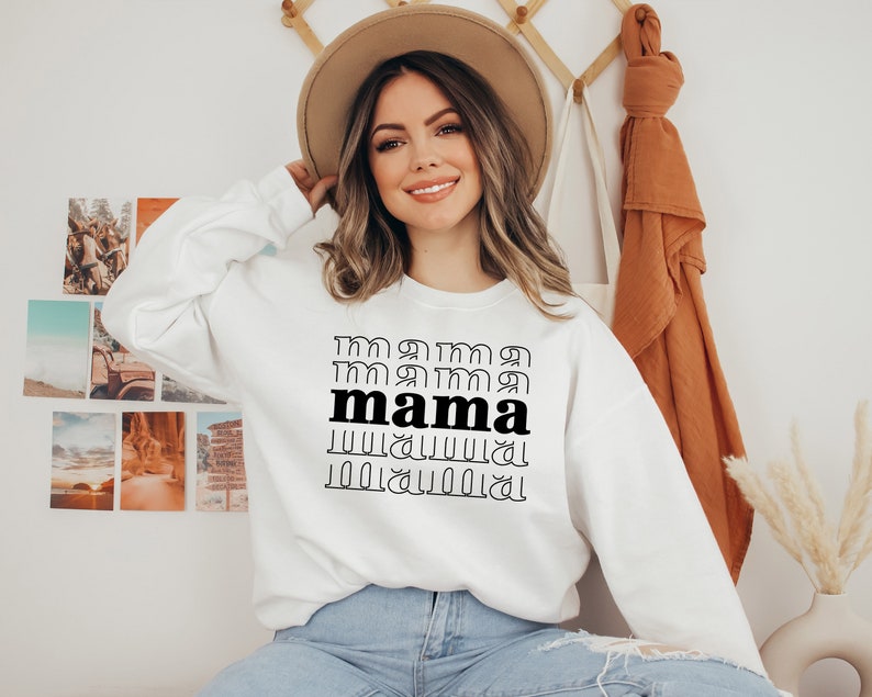 Mama Stacked Svg, Retro Mom Svg, Mother's Day Mom Life Shirt Silhouette ...