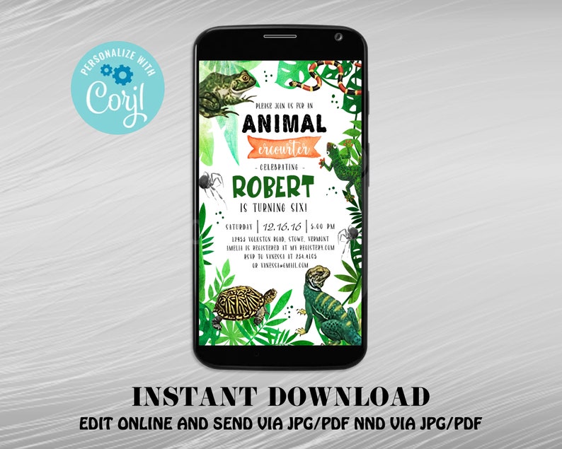 Animal Encounter Birthday Invitation Reptile Amphibian Party - Etsy