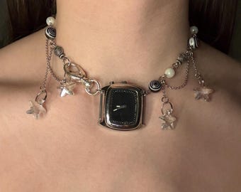 Black and White Watch Necklace