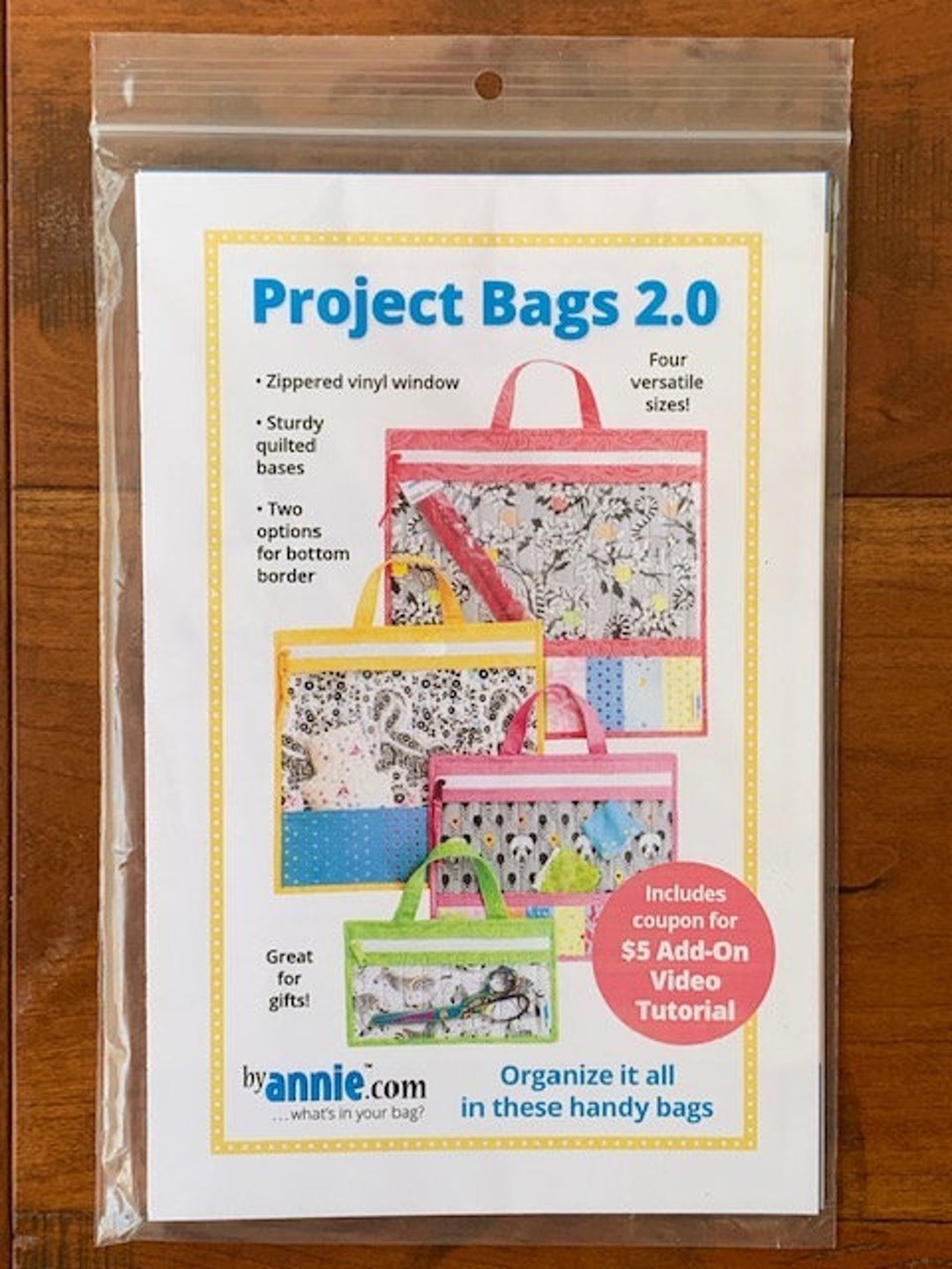 Project Bags 2.0 by Annie Zipper Bag Pattern PBA2062 Etsy