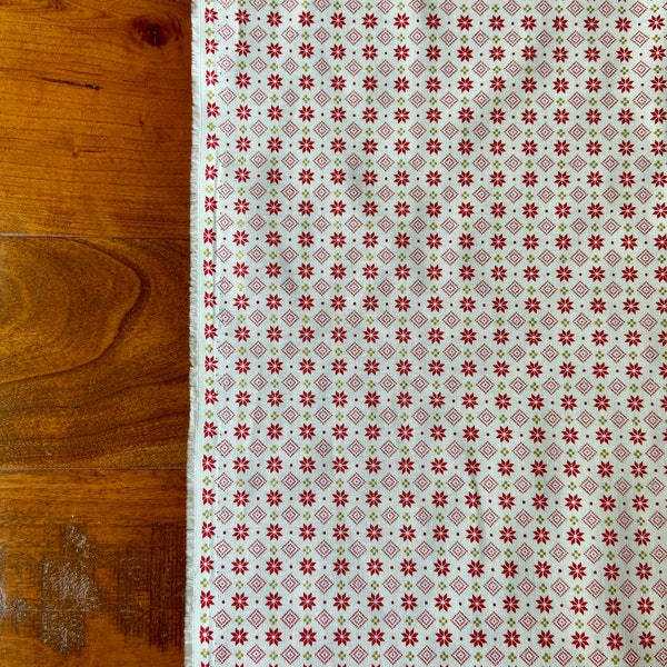 Geometric in Red | Scandi 2022 Christmas Fabric by Makower UK (Half Yard)