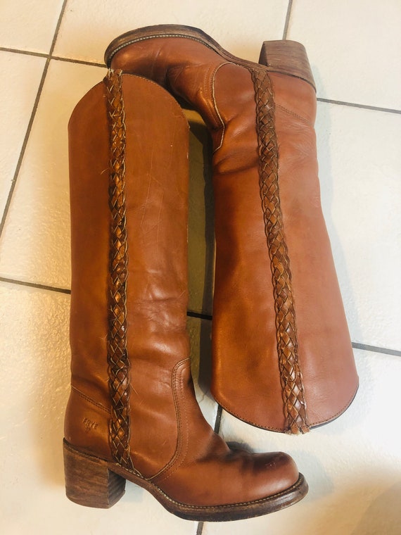 VIntage Frye braided boots 1970’s