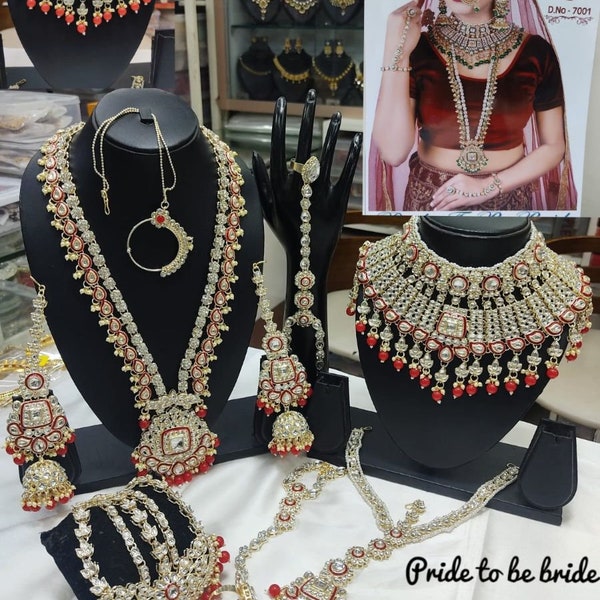 Indian Bridal Jewelry Set/Full Bridal Set/White Kundan Necklace Set/Jhumkas/Bollywood Jewelry/Indian Jewelry/Kaanchain Earrings/Wedding Set