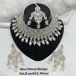 Indian Jewelry Patwa Necklace Set Bollywood Ethnic Necklace Earring Tikka Set Traditional Gold Plated Wedding Jewelry Party Wear Jewelry