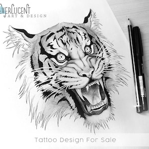 Tiger Tattoo Design + Linework