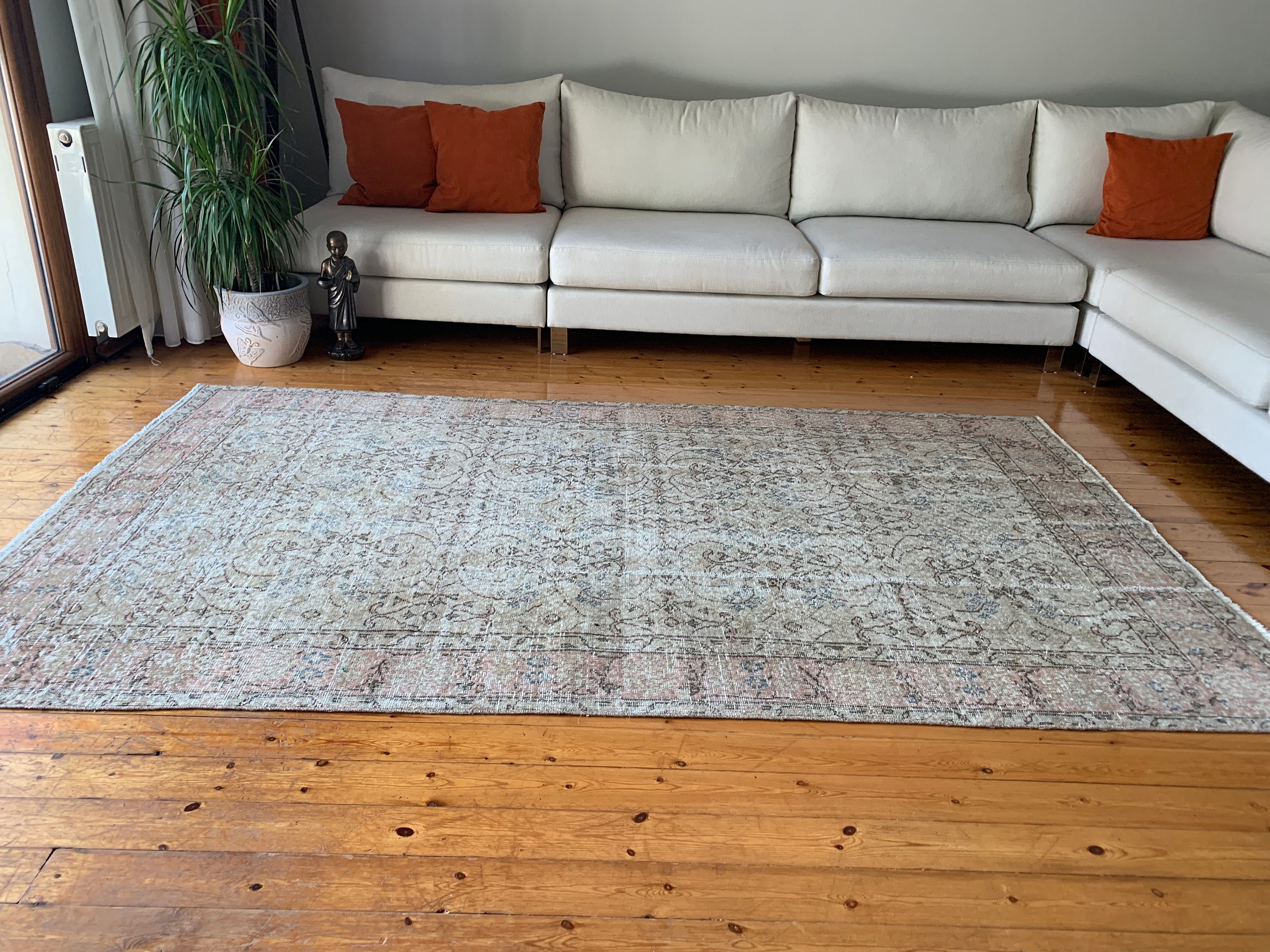 Oriental Rug Decorative Rug Home Decor 4.7 X 8.3 ft Oushak Etsy