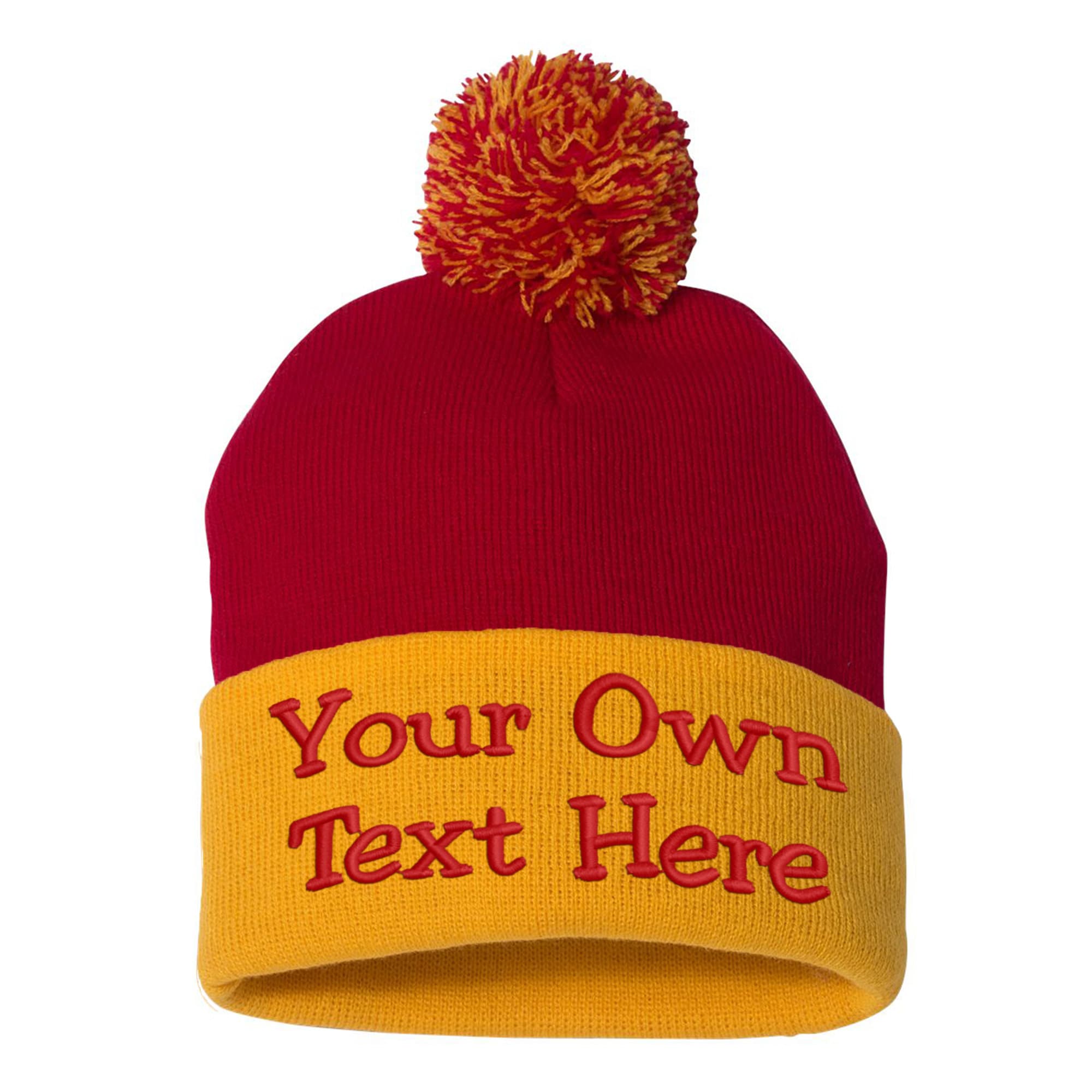 Love Sketches Custom Embroidered Beanie – Unisex Cuffed Knit Pom Pom Skull Cap Hat, Stretchy Acrylic, Multiple Colors - View #7