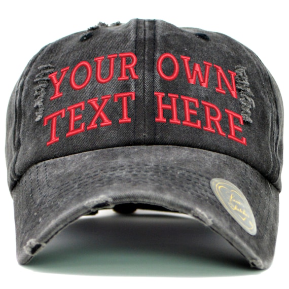 Custom Hat, Embroidered Vintage Washed Distressed Cotton Dad  display picture 1