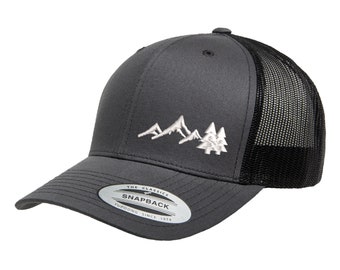 Love Sketches Embroidered Outdoors Iced Mountain Trucker Snapback Cap Mesh Back Men and Women