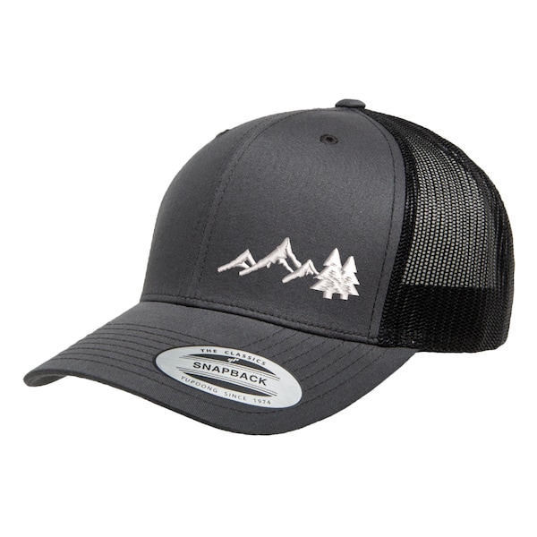 Love Sketches Embroidered Outdoors Iced Mountain Trucker Snapback Cap Mesh Back Men and Women