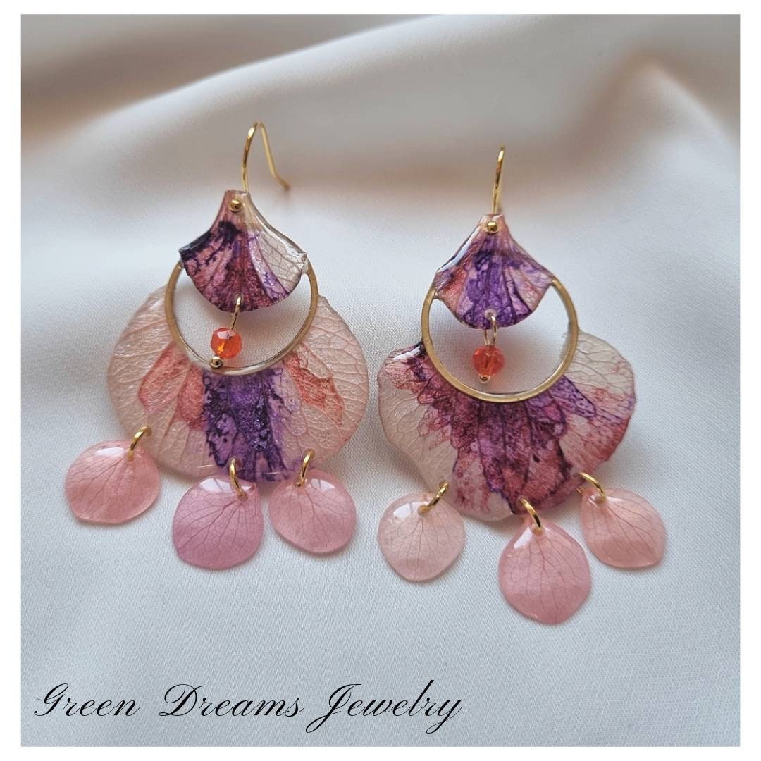 Real flower on sale petal earrings