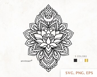 Download Lotus Moon Mandala Etsy