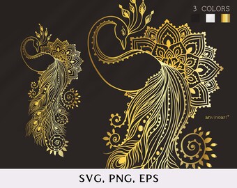 Download Peacock Mandala Svg Etsy