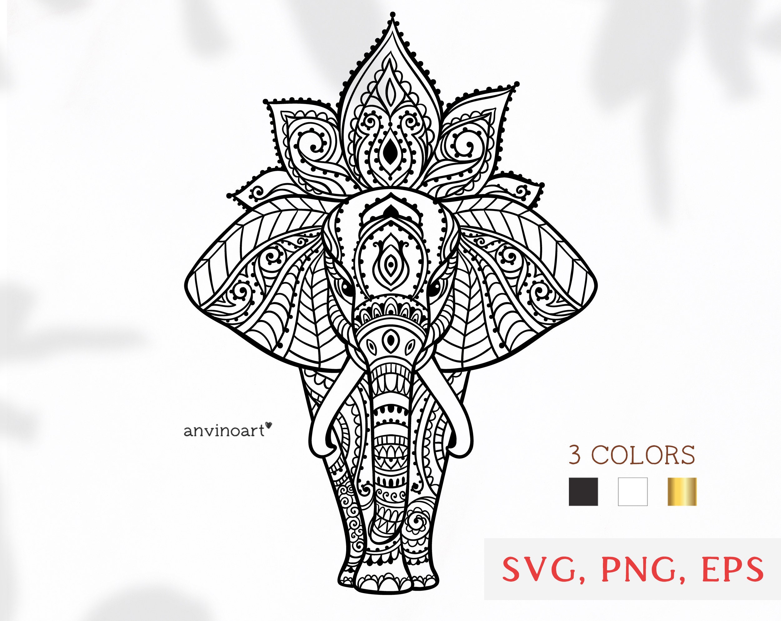 Free Free 224 Lotus Elephant Mandala Svg SVG PNG EPS DXF File