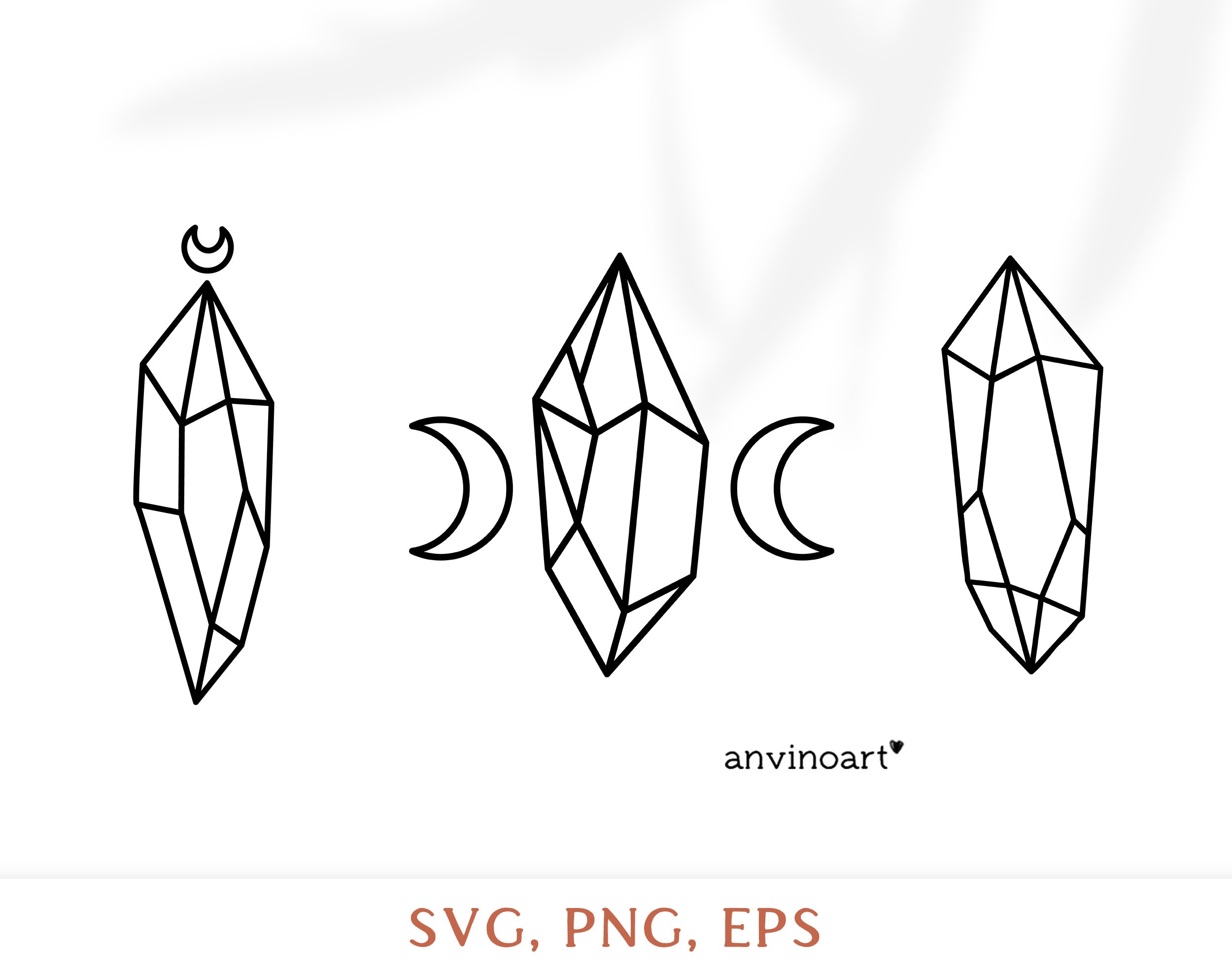 Crystal svg Crystals Clipart Crystals files for cricut png | Etsy