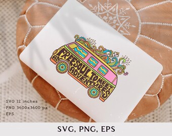 Hippie Van Svg Hippie Svg, Trippy Hippy Svg, Hippie Cricut
