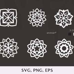 Mandala svg, logotipo de Mandala, conjunto de Mandalas, archivos de corte svg para cricut ilustración vectorial estilo Boho, archivos de corte de imágenes prediseñadas png Descarga digital
