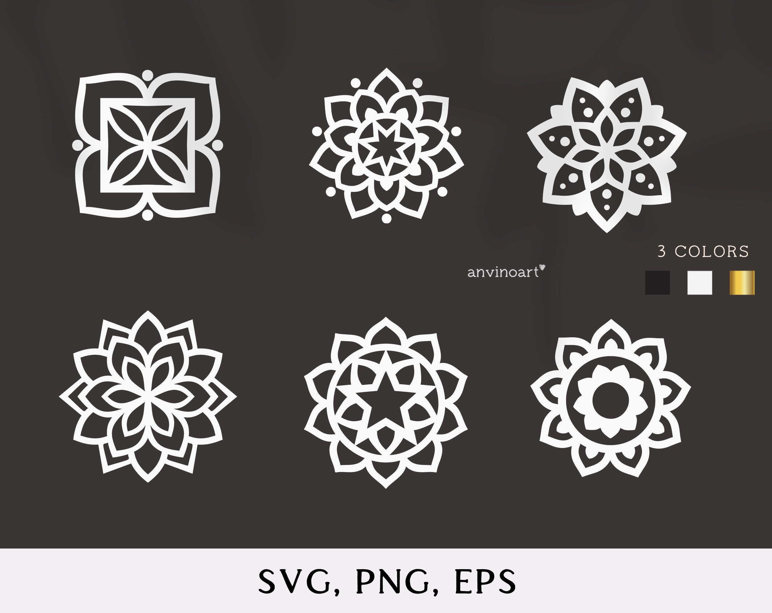 Mandala Svg Mandala Logo Mandalas Set Svg Cut Files for - Etsy