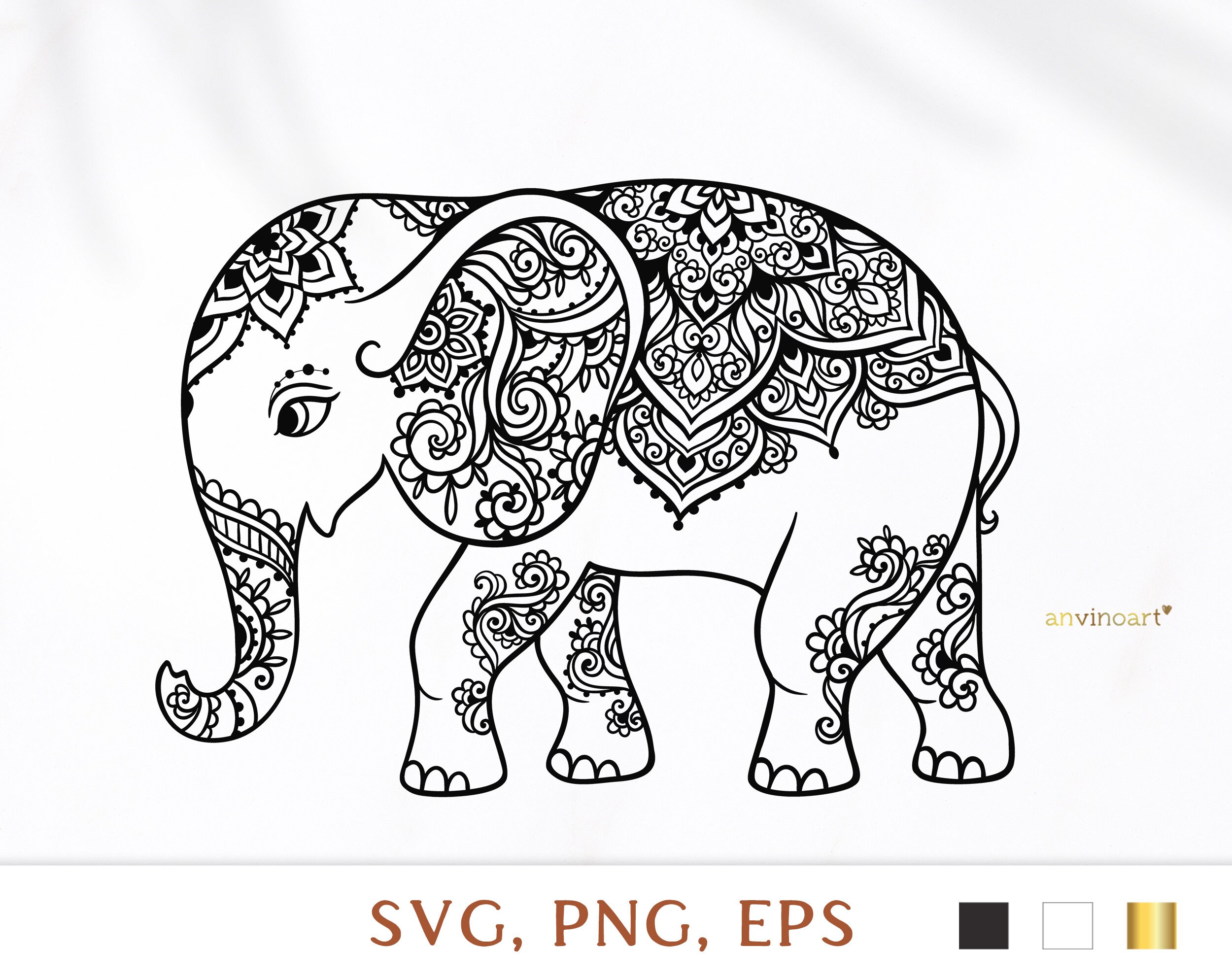 Baby Elephant Svg Mandala Elephant Svg Cute Elephant Svg Etsy | Images