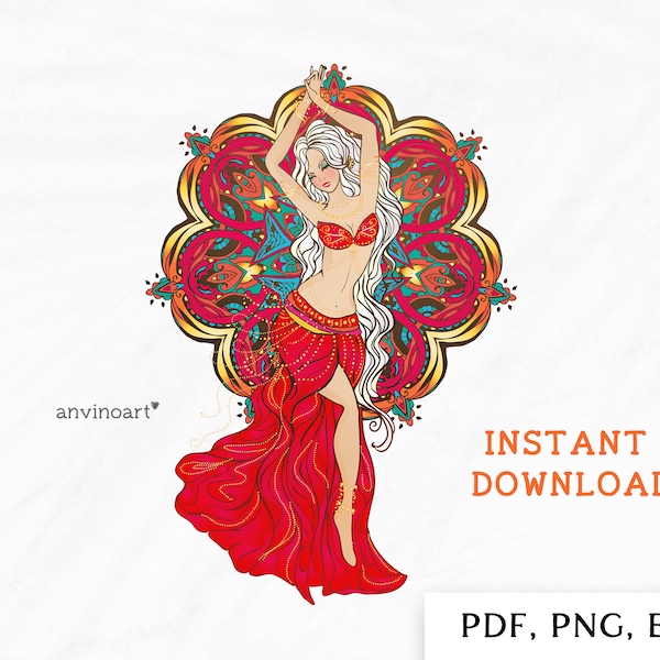 Belly dance, belly dance clipart, belly dance mandala, Egypt dance png  tribal pdf, Sublimation Design vector, Instant Download, Boho png