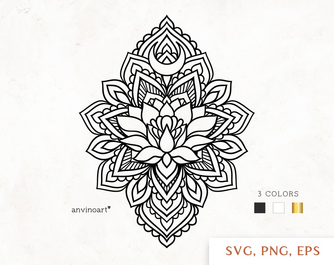 Mandala Svg Lotus Svg Lotus Flower Svg Boho Svg Mandala - Etsy Canada