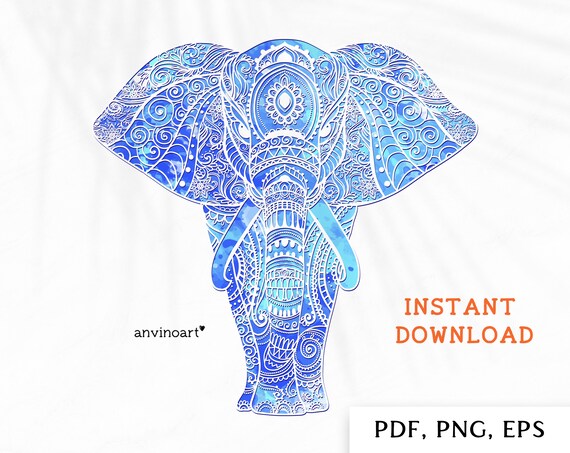 Elephant Mandala Png Elephant Clipart Elephant Mandala - Etsy