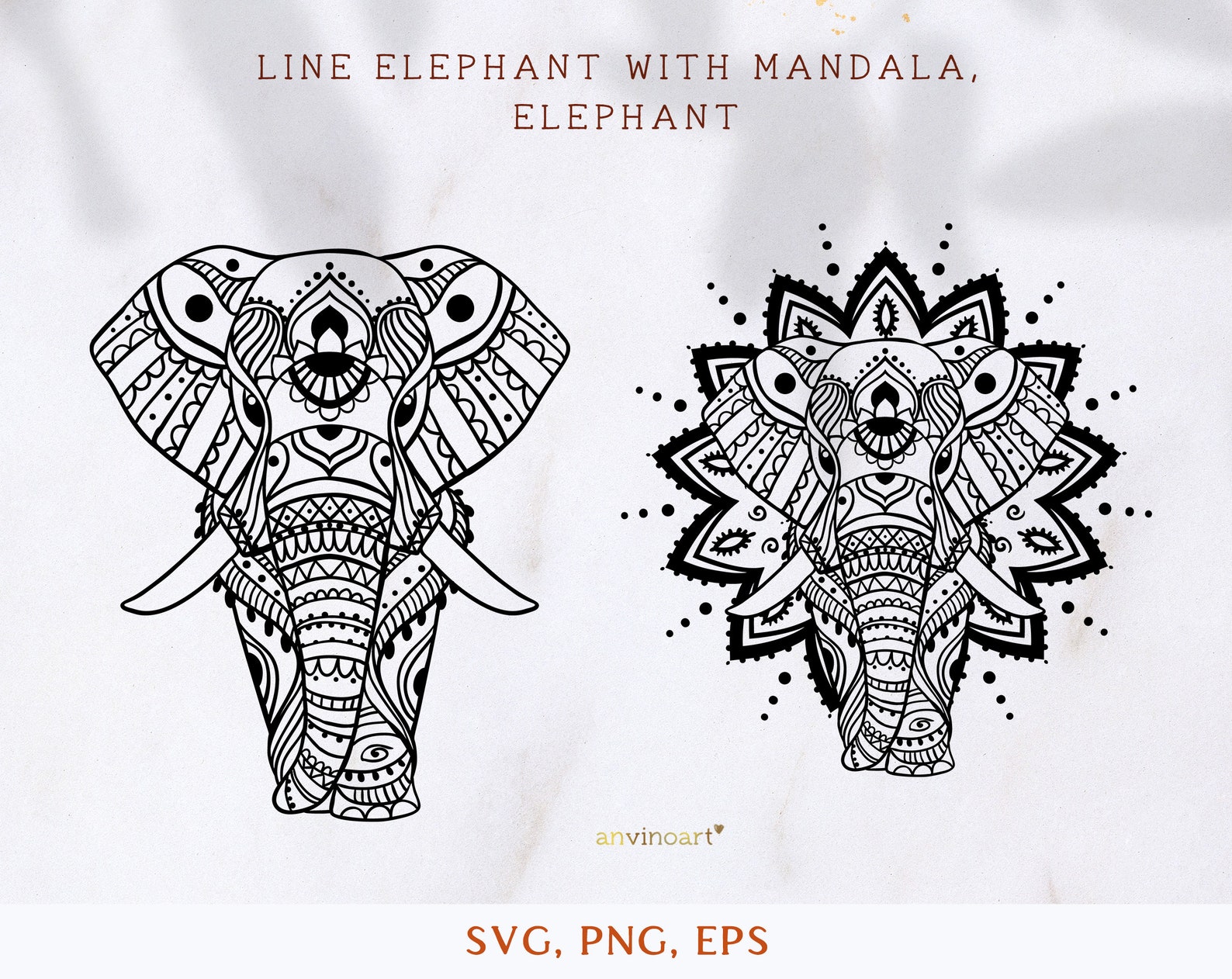 Elephant svg Elephant mandala svg clipart elephant png | Etsy