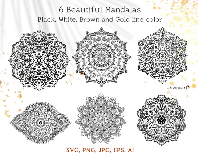 Download Yoga Mandala svg Yoga clipart Mandala Clipart Set yoga ...