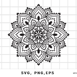 Mandala yoga svg, boho mandala svg, Mandala SVG files flower mandala, mandala for cricut meditation. zentangle vector. Instant Download SVG