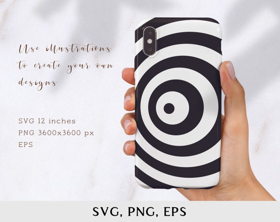 Optical Illusion SVG Set Stencil, Sphere Illusion SVG Pattern File