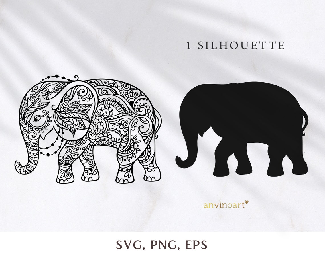 Download Elephant svg elephant mandala svg zentangle for cricut Baby | Etsy