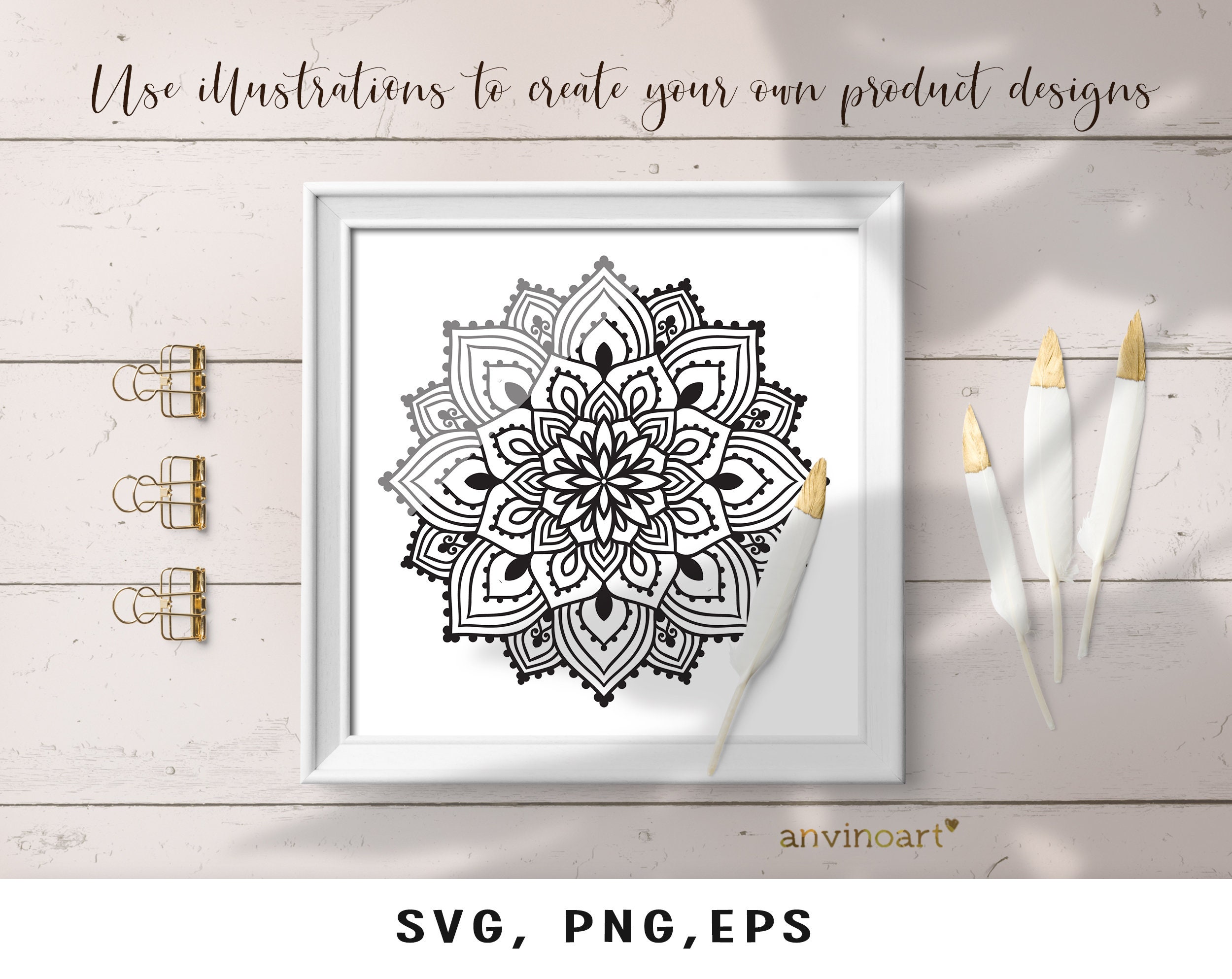 Mandala Yoga Svg, Boho Mandala Svg, Mandala SVG Files Flower Mandala ...