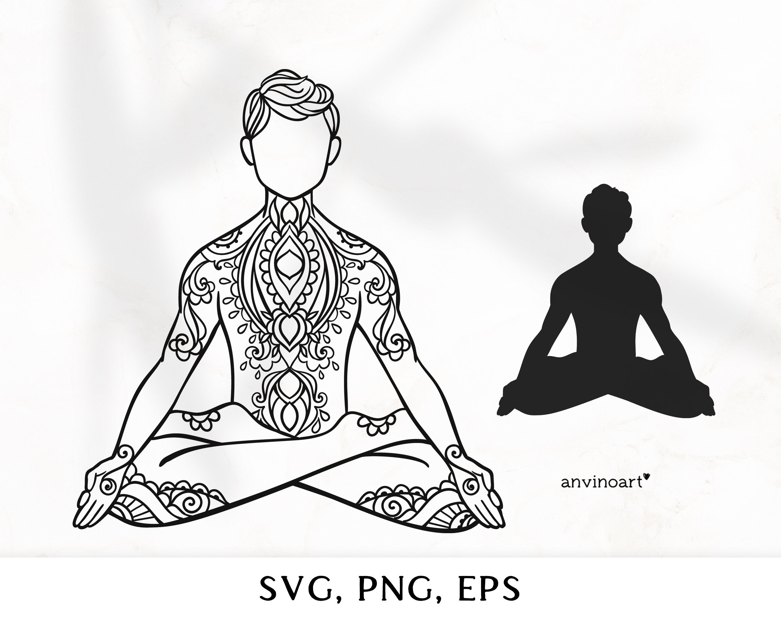Yoga art drawing of yogini in ashtanga Sirsasana or headstand pose by  demlarts
