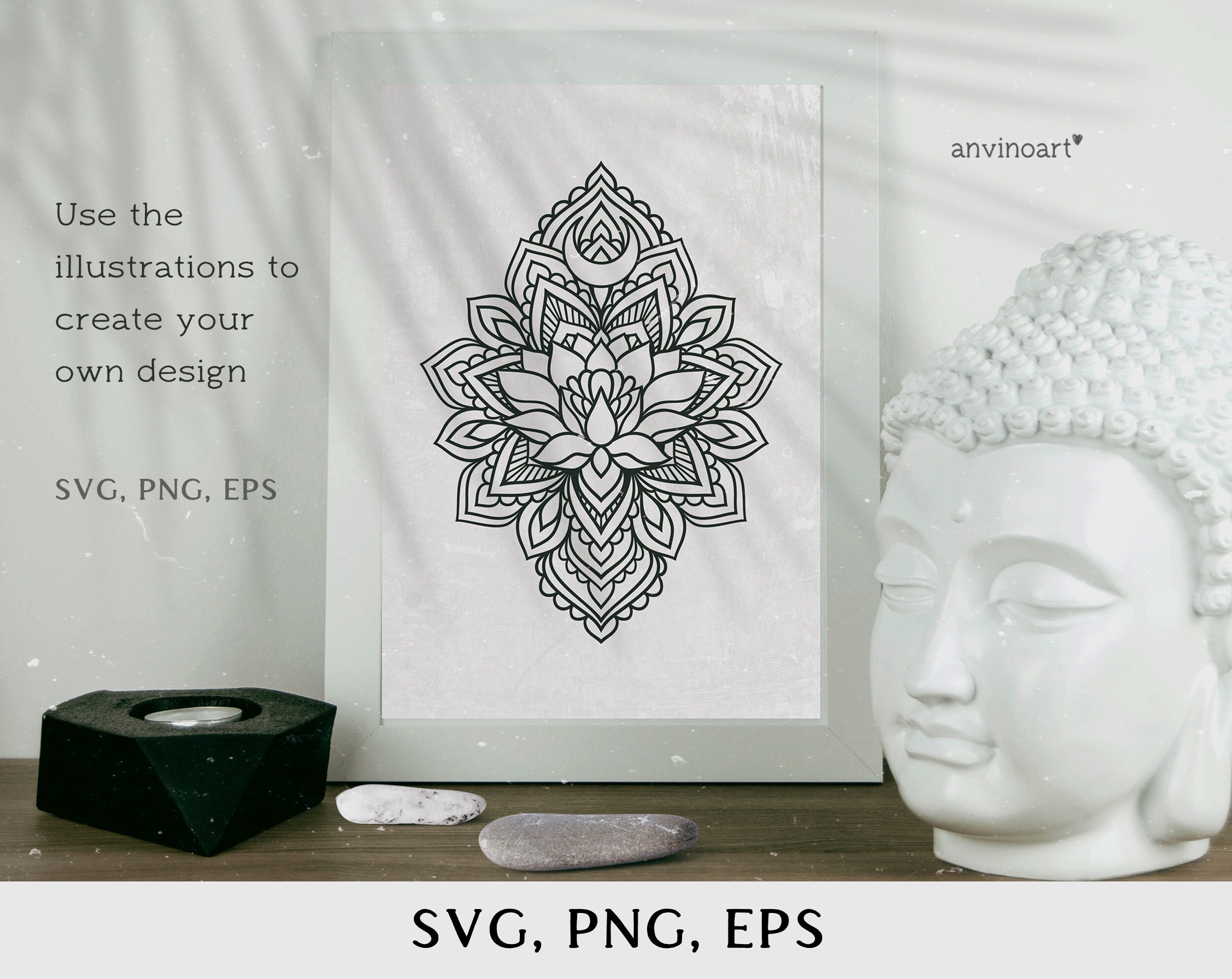 Mandala Svg Lotus Svg Lotus Flower Svg Boho Svg Mandala - Etsy Canada