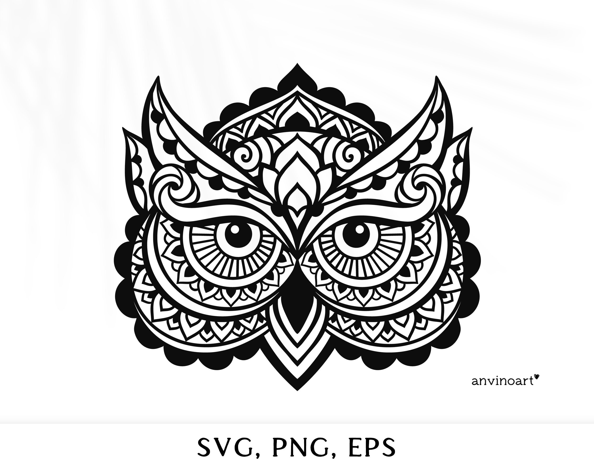 Owl SVG, Owl Head svg, bird clipart, cutting files, Owl Vector, Owl Print, svg for cricut, coloring 