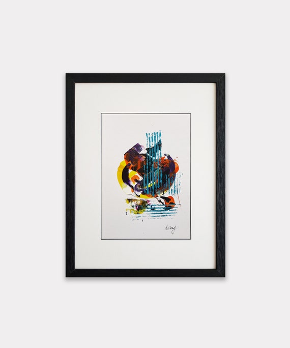 オリジナル抽象アクリル画（紙、A4サイズ、額なし） - Etsy 日本