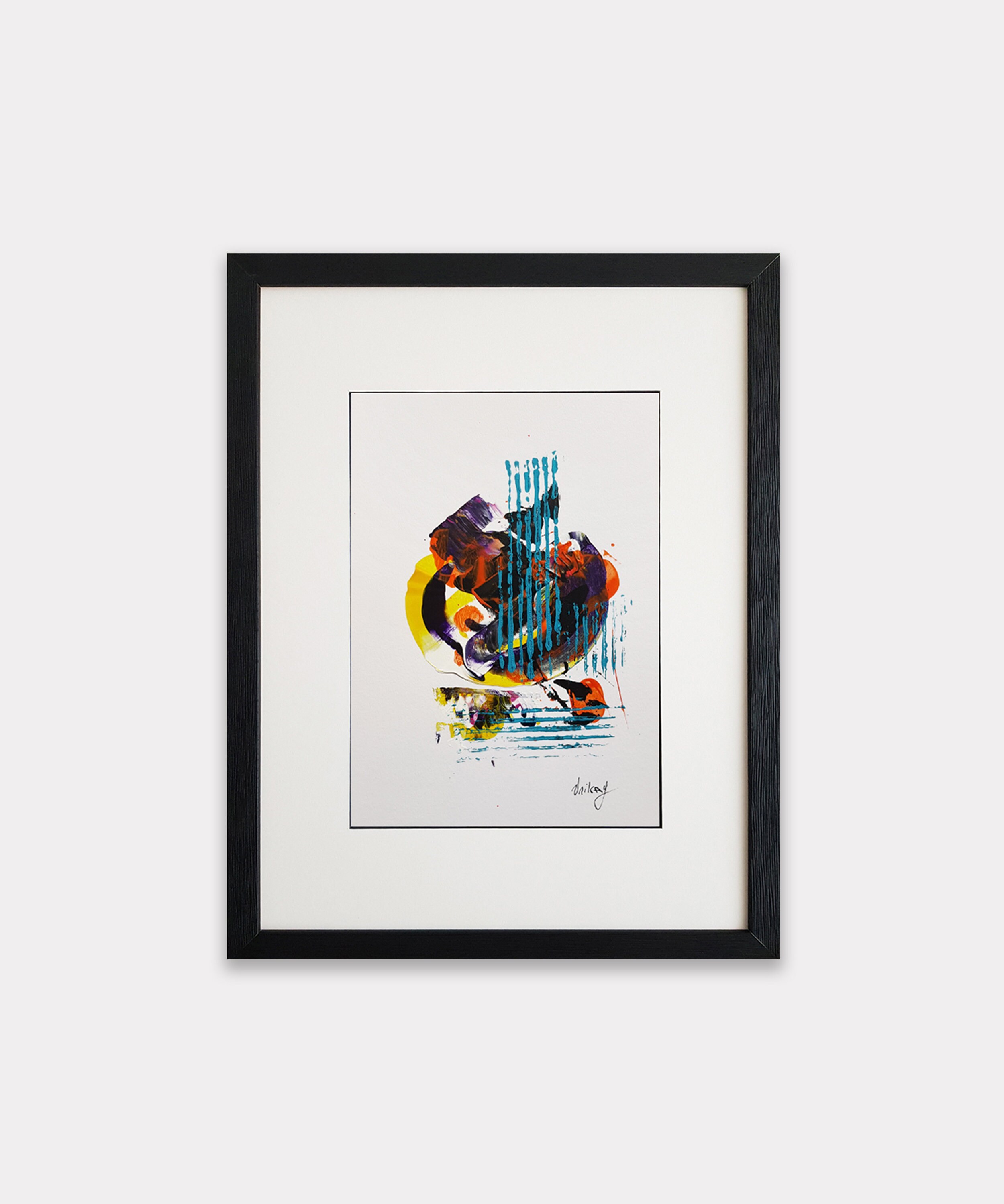オリジナル抽象アクリル画（紙、A4サイズ、額なし） - Etsy 日本