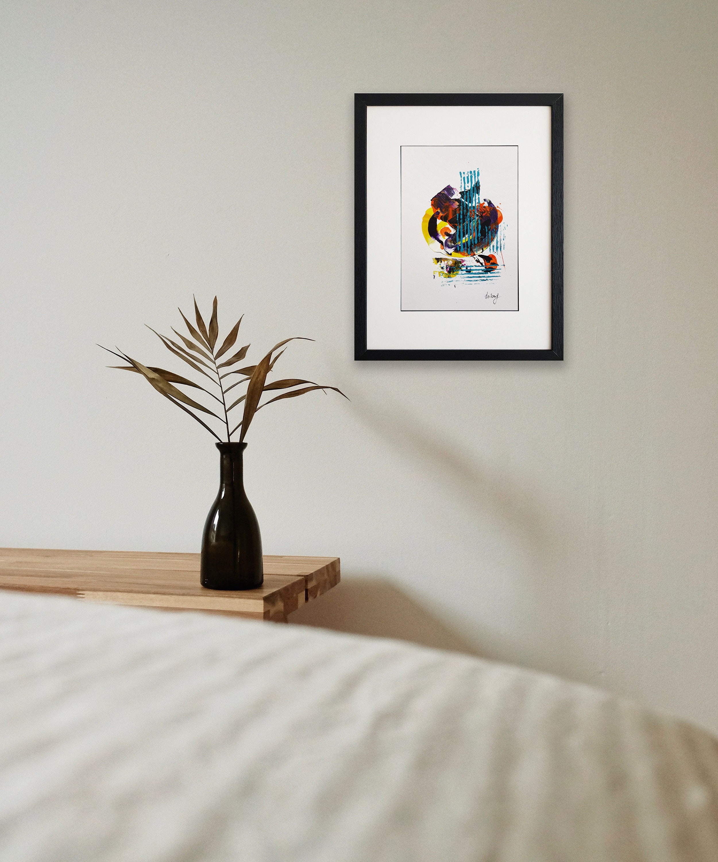 オリジナル抽象アクリル画（紙、A4サイズ、額なし） - Etsy 日本