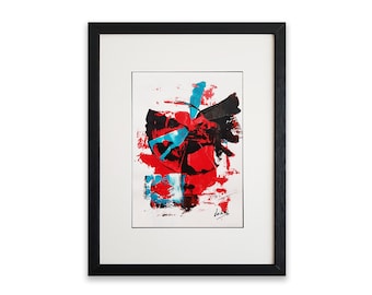 Il tempo è acqua, dipinto acrilico astratto originale, arte murale moderna (DIN A4)