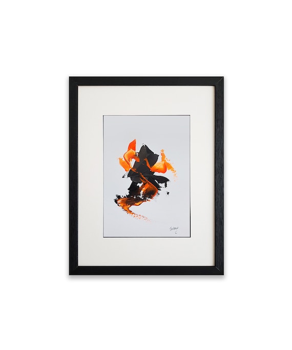 抽象画 ダンス アクリル画 モノクロ カラーダンス抽象画、オリジナルアクリル画、A4 - Etsy 日本