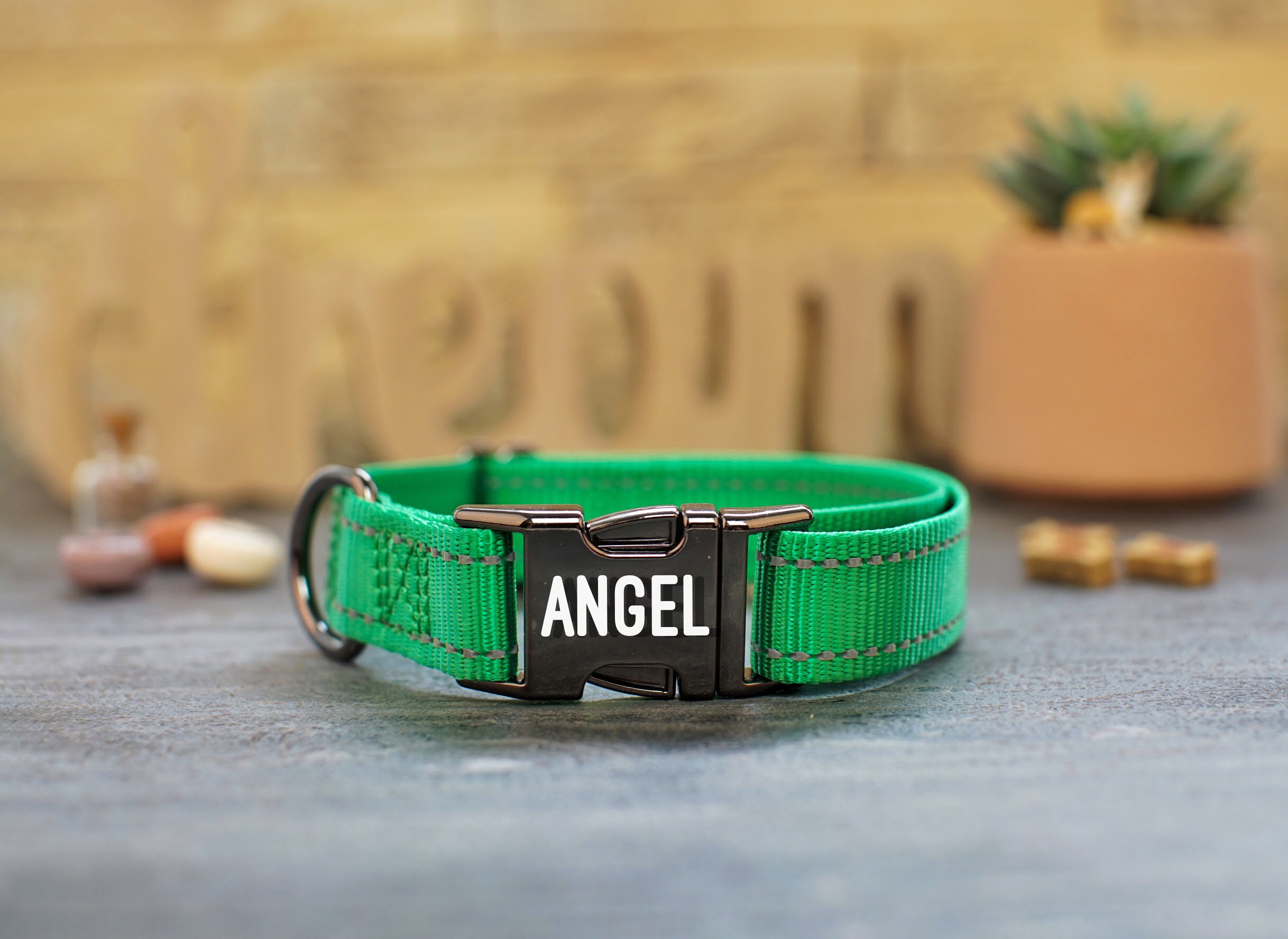 Personalized Dog Collar Glow In Dark Reflective Dog Collars Etsy
