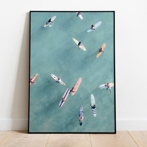 Aerial Surfers Print, Surf Print, Aerial Photography, Aerial View, Aerial Surf, Surfing Photography Aerial Beach Print Aerial photo Surf Art