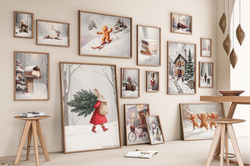 Set of 5000 Vintage Winter Prints, Christmas Prints, Christmas Printables, Holiday Wall Art, Christmas Wall Art, Winter Printables image 2