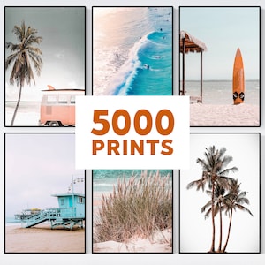 Set of 5000 Beach Wall Art Prints, Coastal Prints, Coastal Wall Art, Surf Prints, Palm Prints, California Prints, Ocean Print, Coastal Decor