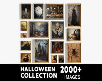 2000 Vintage Halloween Prints – Halloween Wall Art, Dark Academia & Spooky Gallery Wall Bundle (Digital Download)