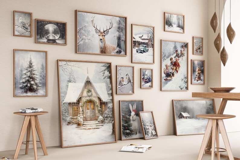 Set of 5000 Vintage Winter Prints, Christmas Prints, Christmas Printables, Holiday Wall Art, Christmas Wall Art, Winter Printables image 5