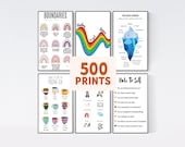 Set of 500 Mental Health Poster, Therapy Posters, Therapist Wall Art Print, Therapy Office Decor, Counseling Posters, Counselor Office Decor